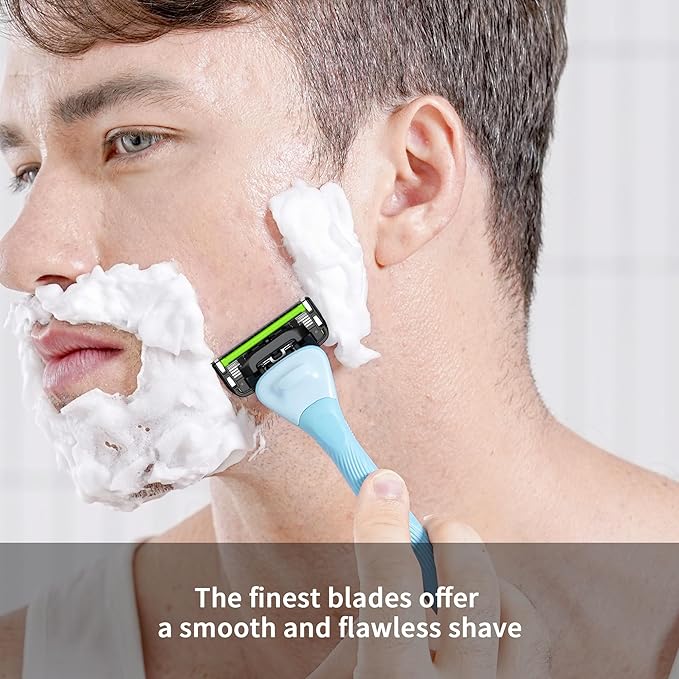 DORCO with Earth Razor with Pace 6 Pro Cartridges • Handle Made from Post Recycled Plastic • Premium Blades For Men and Women Body & Face Shaving • One Handle and 5 Cartridges