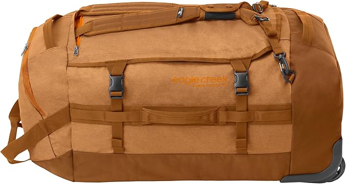 Eagle Creek Cargo Hauler Wheeled Duffel - Durable Duffel Bag for Travel - Easy Access Compartment - Deployable Backpack Straps - Lockable Zipper Opening - Glacier Blue - 110L