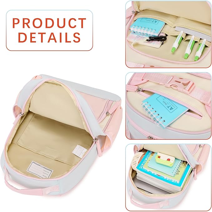 Cute Mini Toddler Backpacks for Girls 2-4 Little Kids Backpack preschool Bookbag (Pink and Cream)