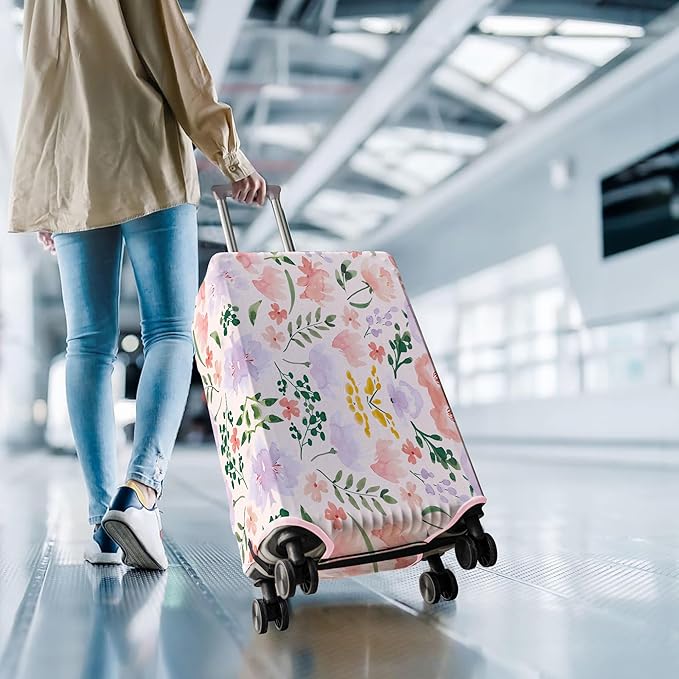 Travel Luggage Cover Suitcase Protector Fits 18-32 Inch Wheel Covers PatternedTravel Related Items Flower Luggage Protector Elastic XL