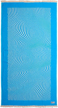 Turkish Beach Towel - 100% Organic Cotton - Soft, Quick-Dry, Sand Proof, Prewashed - Lightweight & Oversized for Beach, Pool, Yoga, Bath, Travel, Gym, Throw - Turqua (Blue)