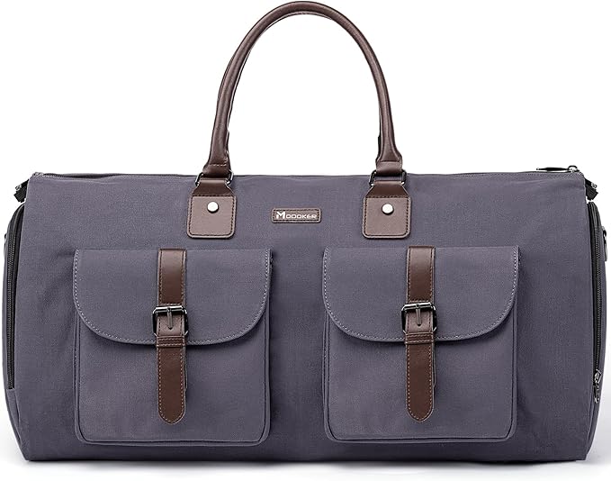 Modoker Garment Convertible Weekender Bag,Carry on Canvas Garment Duffle Bag Heavy Duty Overnight Bags for Men Women