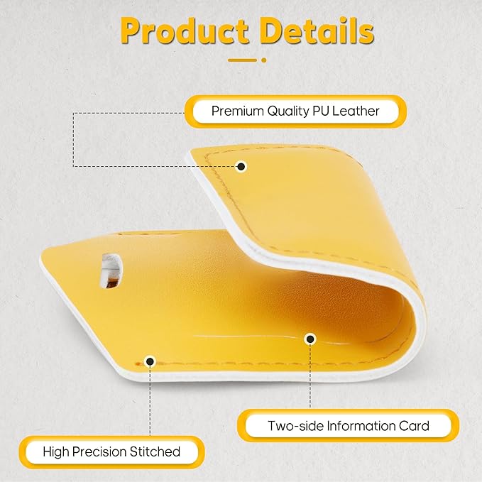 8 Pack Leather Luggage Travel Bag Tags by Travelambo