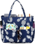 LEDAOU Large Beach Tote Bag Women Waterproof Sandproof Zipper Beach Tote Bag for Pool Gym Grocery Travel with Wet Pocket