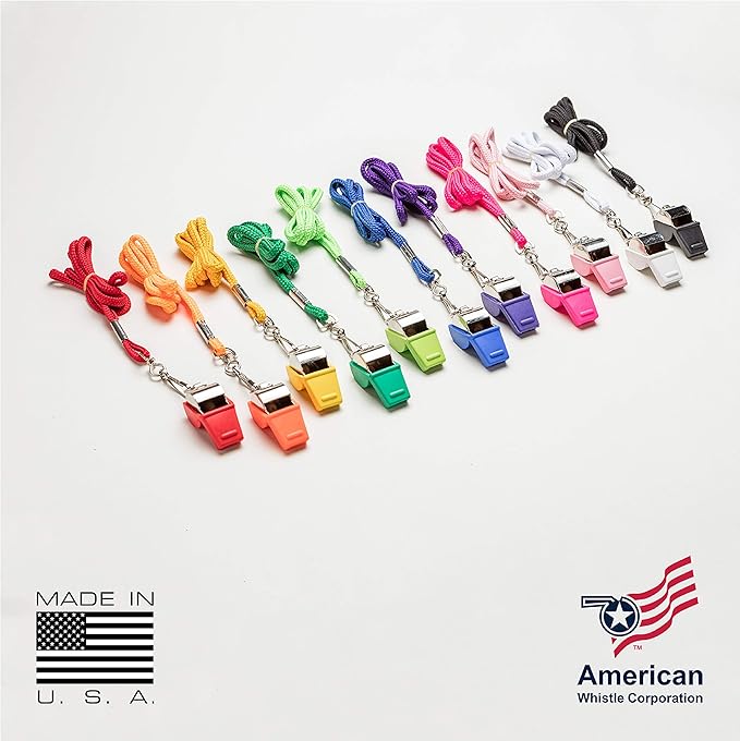 American Whistle Corporation American Classic Whistle - 126 db Solid Brass Whistle with Paracord Lanyards and Safe-T-Tip - Made in America