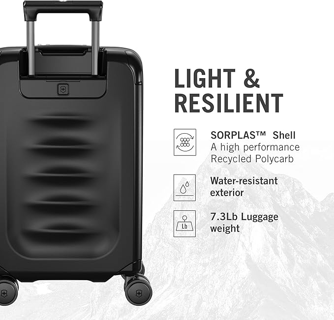 Victorinox Spectra 3.0 Frequent Flyer Carry-On - Modern Hardside Carry-On Luggage - Rolling Suitcase with Spinner Wheels - Holds Travel Accessories - 37 Liters, Black