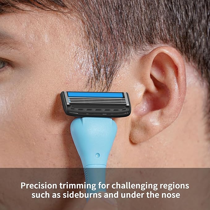 DORCO with Earth Razor with Pace 4 Pro Cartridges • Handle Made from Post Recycled Plastic • Premium Blades For Men and Women Body & Face Shaving • One Handle and 5 Cartridges