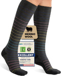Merino Wool Compression Socks for Women Men, 15-20 mmHg Knee High Socks for Flying, Travel, Running