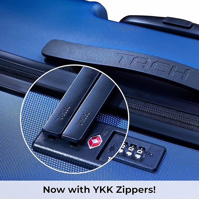Tach V3.1 Connectable Carry On, Medium and Large Hardside Suitcases with Adjustable Handle and 360 Degree Spinner Wheels, a Set of 3, Midnight Blue