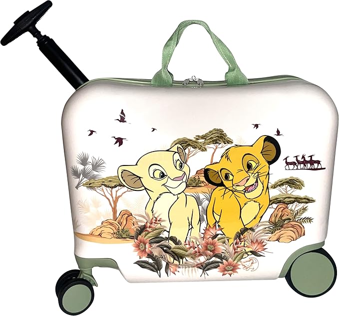 Fast Forward Ride-On 18" Suitcase For Kids/Tow-Along Toddler Carry-On Luggage With Wheels (Lion King)