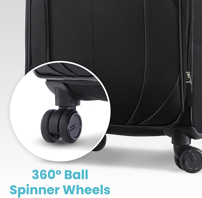 American Tourister 4 KIX 2.0 Expandable Softside Luggage with Spinner Wheels, 24 SPINNER, CLASSIC BLUE