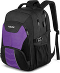 PUSLOM Extra Large Travel Laptop Backpack for Men 55L,Water Resistant 18.4 inch Big Business Laptop bags with USB Charging Port,TSA Friendly Anti Theft Computer Bag for Work College,Purple