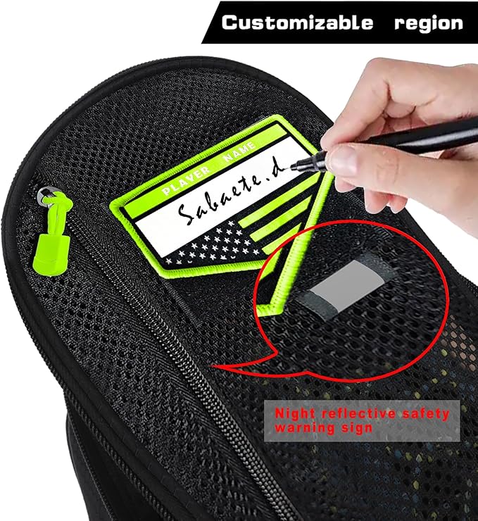 Shoe Bag Golf Travel Soccer Gym Sport with Side Accessory Outside Pocket for Socks Shoe Pouch Portable Large Shoe Storage Bag for Packing Zippered (all black)