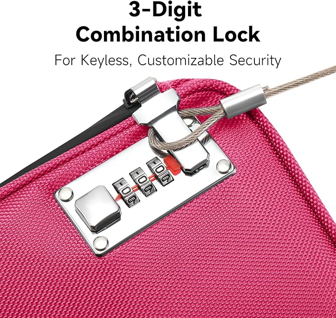 Anti-Theft Locking Beach Bag, 9x7.5-inch Portable Beach Safe for Securing Your Valuables and Phone – Rose Red