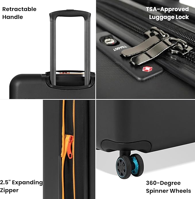 Sherpani Meridian, 29 Inch Travel Hardside Luggage, Durable Hardshell Luggage, Expandable Suitcase with 4 Double Spinner Wheels, Checked Luggage for Women (Chromatic)