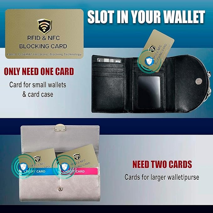 SaiTech IT 20 Pack RFID Cards One Card Protects Entire Wallet Purse For Men & Women, Contactless Bank Debit Credit Card Protector ID ATM Guard Card – Golden