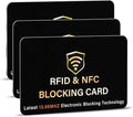 SaiTech IT 3 Pack RFID Blocking Card, One Card Protects Entire Wallet Purse, NFC Contactless Bank Debit Credit Card Protector ID ATM Guard Card Blocker–(Black)
