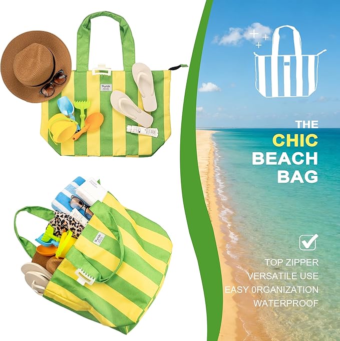 Beach Bags Waterproof Sandproof, XL Large Pool Tote Bag for Women