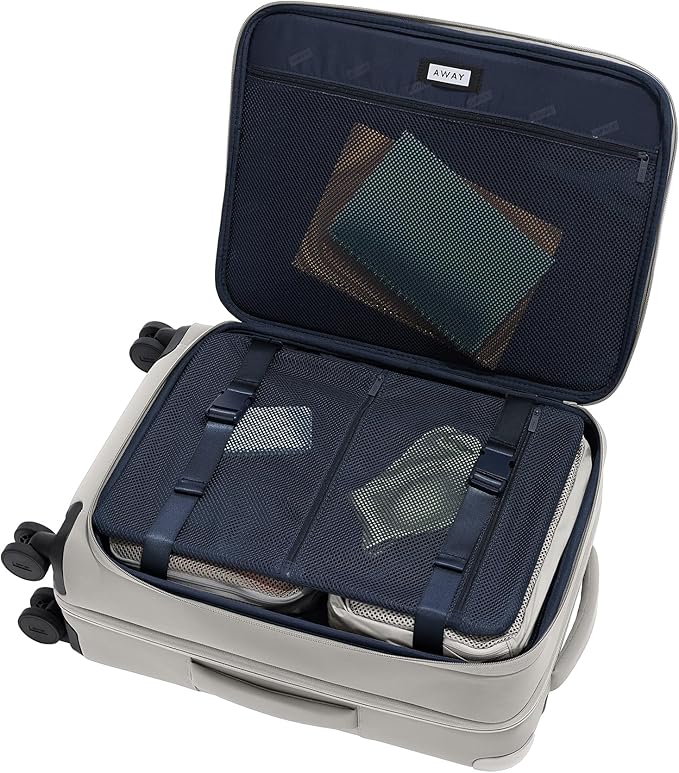 Away Softside Bigger Carry-On Suitcase, 23 Inch Lightweight, Expandable High-Strength Nylon Luggage With Spinner Wheels, Meets Requirements for Most Major Airlines, Cloud Gray