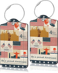 2 Pack Luggage Tag for Suitcase, Cute Unique Leather Suitcase Tags Identifiers with Privacy Name Address Labels & Durable Steel Loop for Women Men Travel