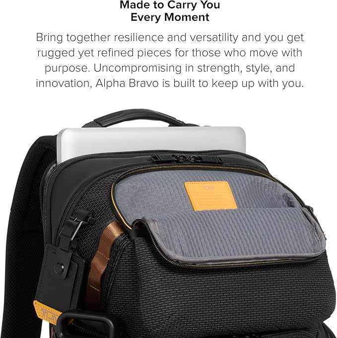 TUMI - Alpha Bravo Nomadic Backpack - Men's Durable Carry On Bag - 18.8" X 15.0" X 9.0" - Fits up to 15" Laptop - Black Onyx