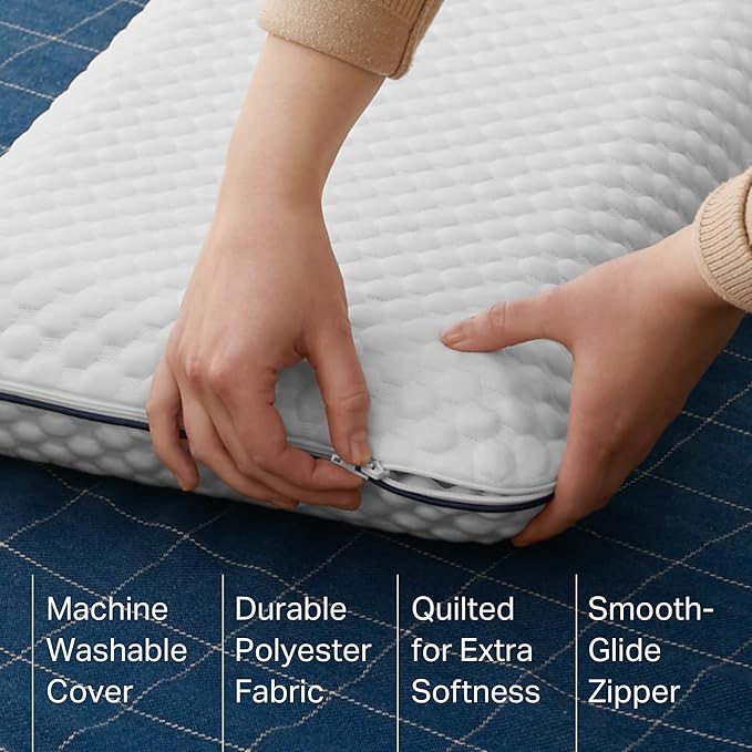 WEEKENDER Gel Memory Foam Camping Pillow - Travel Essentials & Must Haves - Camping Gear & Accessories - Contouring Neck Support - Small Size Compatible for Car, Airplane, and Beach - 1 Pack