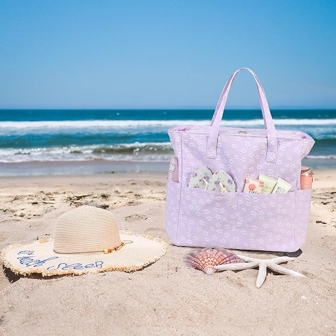 Waterproof Beach Tote Pool Bags for Women Ladies Extra Large Gym Tote Carry On Bag With Wet Compartment for Weekender Travel