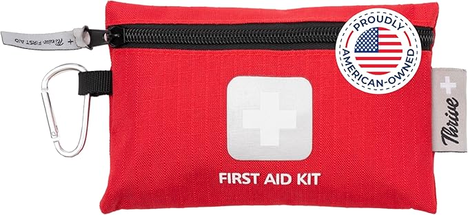 Thrive Mini Travel Emergency Kit - 66 Piece Set, Waterproof Rip-Stop Nylon Pouch for Theme Park Essentials & Travel Safety Products