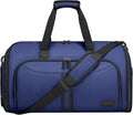 BALEINE Convertible Garment Bag with Shoe Compartment, 2 in 1 Carry on Garment Duffle Bags for Travel, Suit Bag for Men Women (Navy)