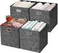 Posprica Storage Cubes,12×12 Storage Bins ,Foldable Storage Baskets Fabric Drawers Containers for Shelf Cabinet Bookcase,Thick and Heavy Duty (4pcs, black)