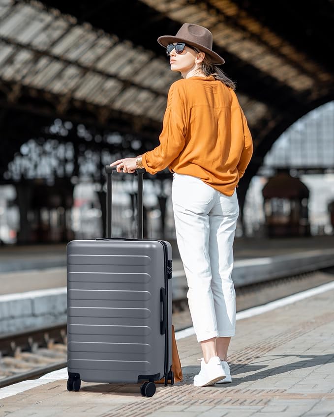 Carry on Luggage 22 X 14 X 9 Airline Approved, 20 Inch Luggage for 3-5 Days Travel, Double Spinner Wheels, 100% Hardshell PC, TSA Lock (00-Pink (Expandable), Set 3PCS (20-Inch/24-Inch/28-Inch))