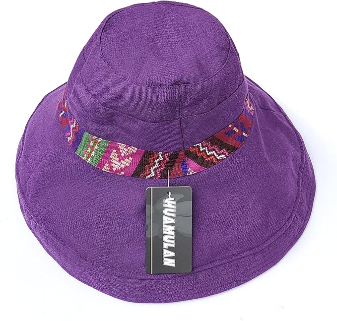 Women Wide Brim Sun Hats Metal Wired Edge Summer UV Protection Beach Fishing Hat for Hiking Garden Travel Chin Strap