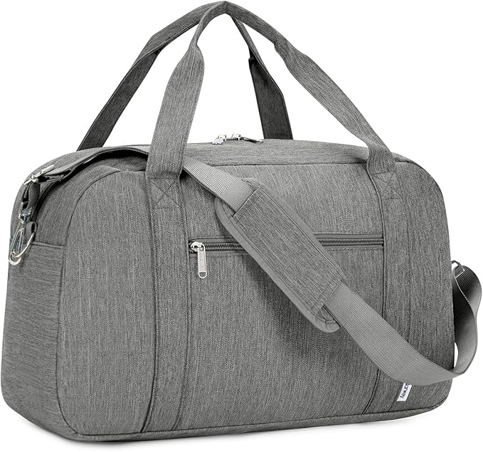 Narwey Carry on Bag 22x14x9 Airlines Approved, Carry on Duffle Bag for Airplane with Wet Pocket, Travel Duffel Bag Luggage Bag Weekender Overnight for Women Men (Grey)