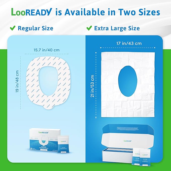 Toilet Seat Covers Disposable Flushable - Extra Thick & Large (18x22") - Individually Wrapped Toilet Seat Cover for Travel & Public Bathroom - Premium Quality, Convenient, and Hygienic (30 Pack)