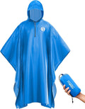 Foxelli Rain Poncho for Adults – Extra Long Reusable Waterproof Raincoat with Hood, Lightweight for Hiking, Camping, Outdoors