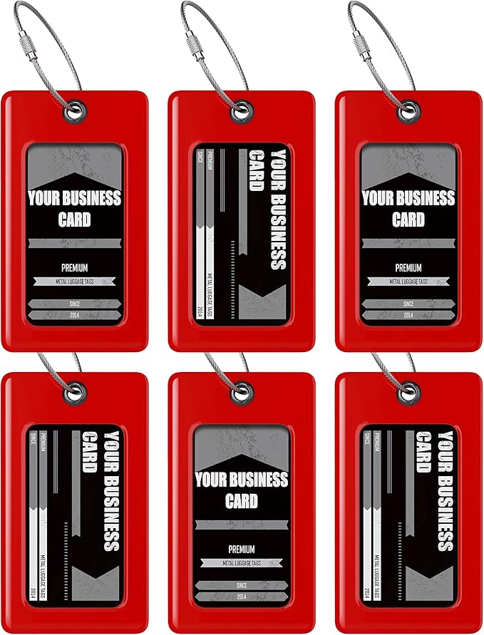 Luggage Tags Business Card Holder by TUFFTAAG - Durable Travel ID Bag Tag, Secure & Flexible, Perfect for Suitcases, Backpacks, and Carry-Ons, Easy Identification