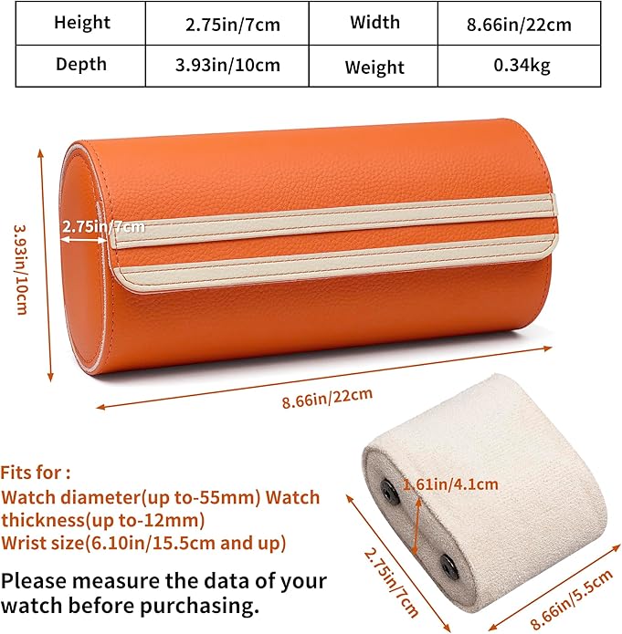 MOZSLY Watch Roll Travel Case 3 Slots Portable Box for Men and Women Watches Organizer Storage Holder PU Leather