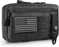 Tactical Molle Admin Pouch Utility Laser Cut EDC Tool Pouch Bag Horizontal Modular Pouches Include US Flag Patch and Keychain
