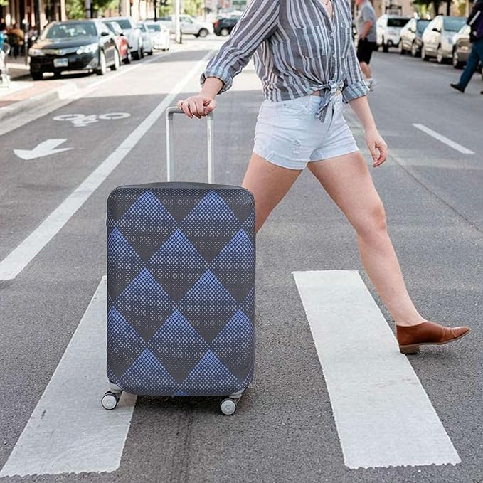 HYPER VENTURE Washable Luggage Cover - Fashion Suitcase Protector Fits 18-22 Inch Luggage (Blue Cube, S)