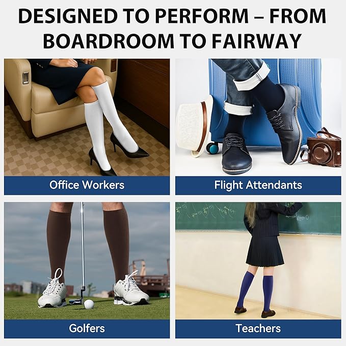 NEWZILL Copper Compression Socks for Women & Men 15-20mmHg Cotton Rich Odor Control Dress Socks for Business Casual Running Medical Athletic Support, Edema Diabetic Relief
