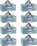 VENO 8 Pack Moving Bags for College, Heavy-Duty Storage Totes, Moving Boxes and Wardrobe Packing Supplies Alternative - Extra Large Durable Laundry Bags for Clothes (Light Blue Matte, 8 Pack)