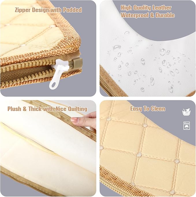 Riakrum 4 Pcs Toilet Seat Covers Pads for Bathroom Comfortable Toilet Seat Cushion Cover Soft Thicker Warmer Washable Pad with Zipper Home Reusable(Cute,Yellow, Red, Gray, Orange)