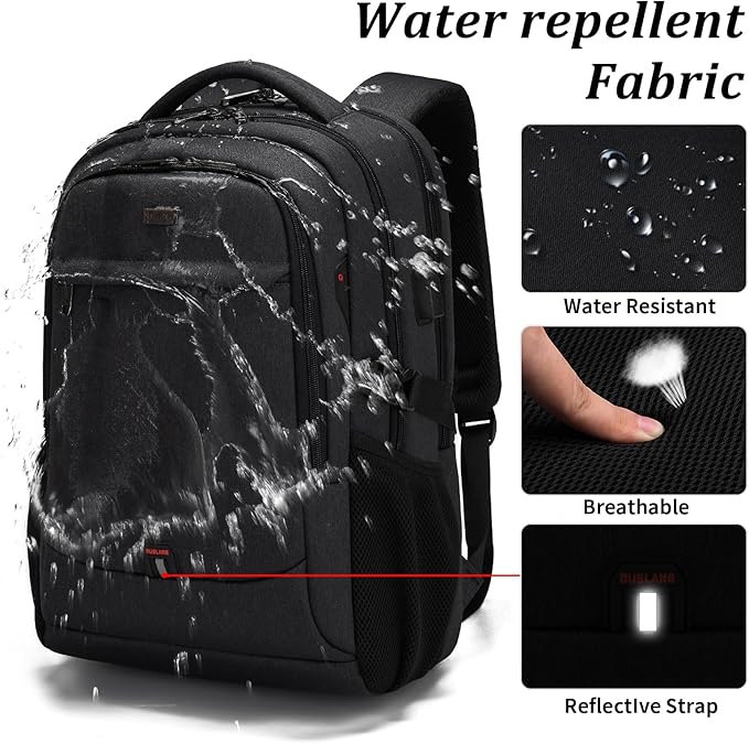 DUSLANG 17 Inch Laptop Backpack for Travel Water Resistant College Backpack for Women Laptop Bag with USB Charging Port,Red A
