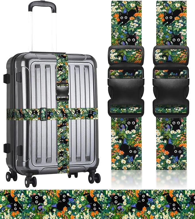 Luggage Straps for Suitcases Travel Belt Luggage Band Heavy Duty Traveling Luggage Identifier Cute Women Girls Unique Accesory,