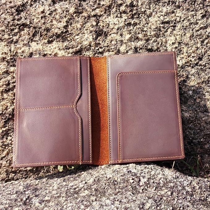STAR VISTA Albatross Leather Travel Passport Holder, Minimalist Design, Full Grain Leather Case for Men and Women - Slim Passport Wallet, Bifold, RFID Blocking