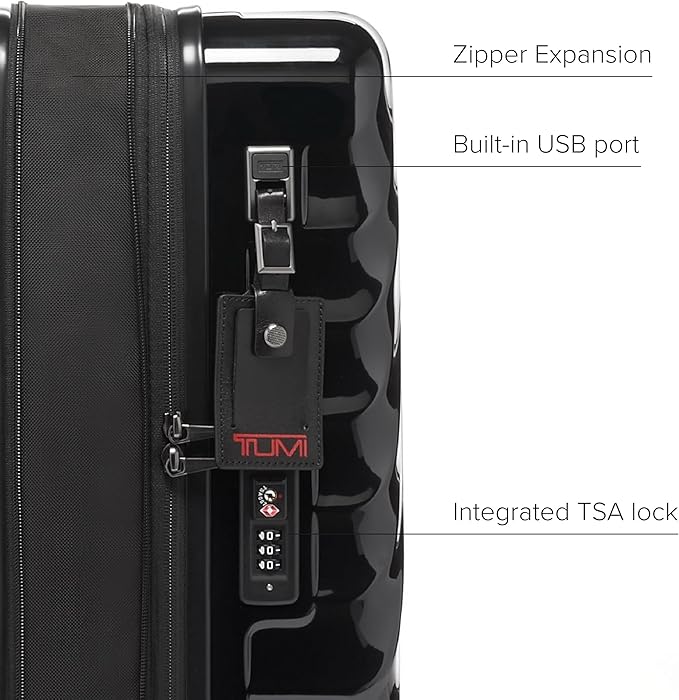 TUMI - 19 Degree International Expandable 4 Wheeled Carry-On - Hard Shell Suitcase - 21.8" X 14.0" X 9.0" - Black
