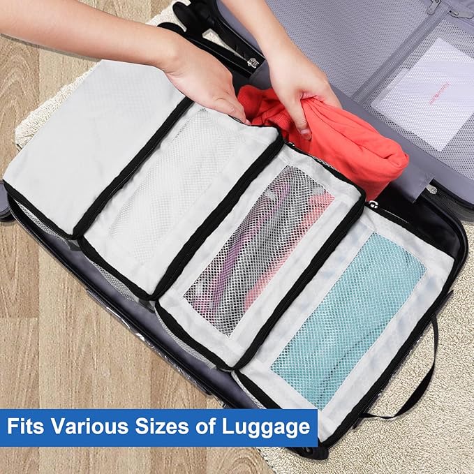 Suitcase Organizer, Travel Luggage Organizer Portable Hanging Travel Shelves Collapsible Hanging Packing Cubes for Carry on Suitcase