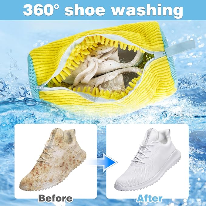 Shoe Washing Machine bag, Shoe Washing Bag, Versatile Shoe Laundry Bag, laundry Shoe Bag for Washer and Dryer, Reusable Sneaker Tennis Shoe Cleaner Kit