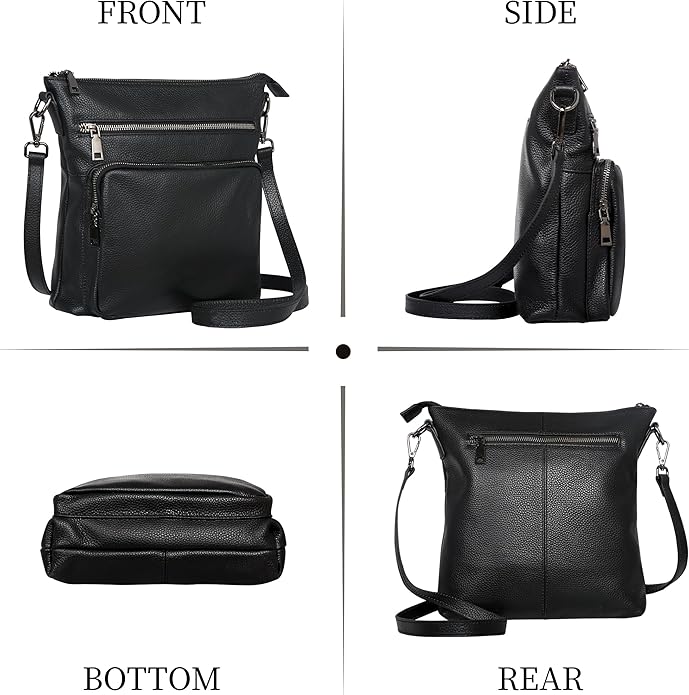 HESHE Crossbody Bags for Women Leather Handbags Designer Shoulder Purse with Pockets Satchel Purse Travel Bag