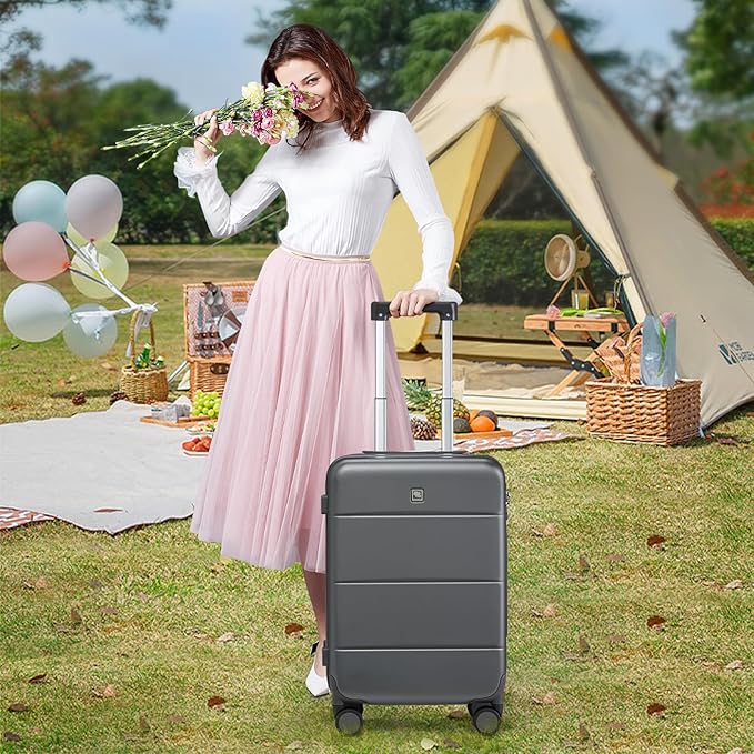 Hanke 26 Inch Luggage Large Suitcase With Spinner Wheels Tsa Luggage Suitcases Hard Case Luggage For Women & Men Rolling Checked Luggage(Graphite Grey)